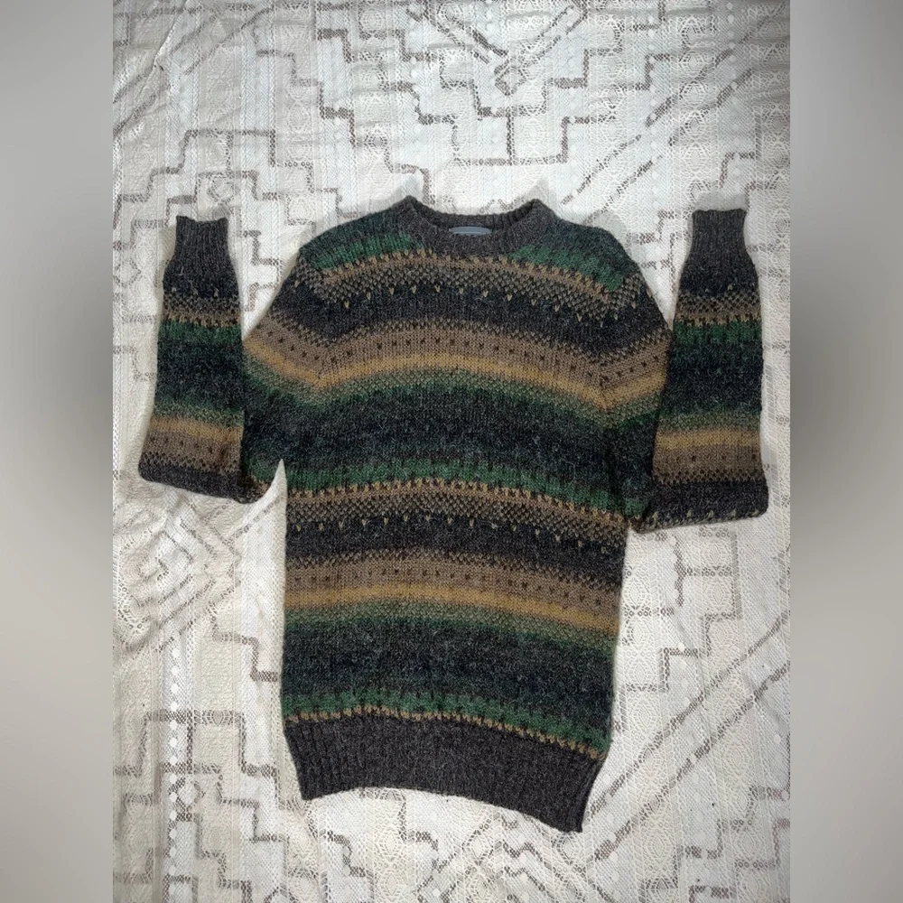 Le Tigre Men's Crewneck Sweater - Green, Brown, Black - Picture 3 of 7